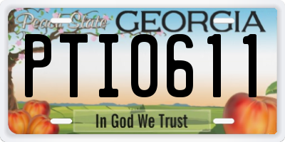 GA license plate PTI0611