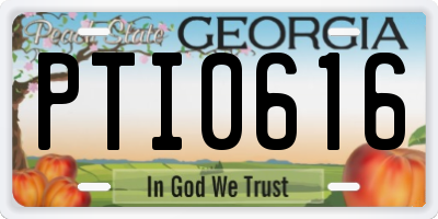 GA license plate PTI0616