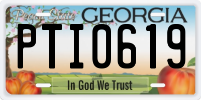 GA license plate PTI0619