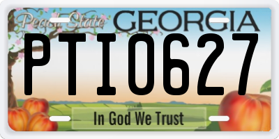 GA license plate PTI0627