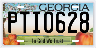 GA license plate PTI0628