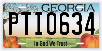 GA license plate PTI0634