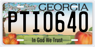 GA license plate PTI0640