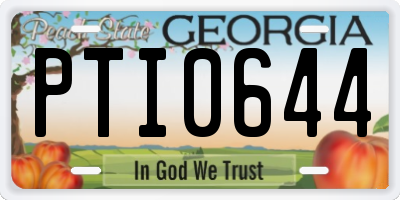 GA license plate PTI0644