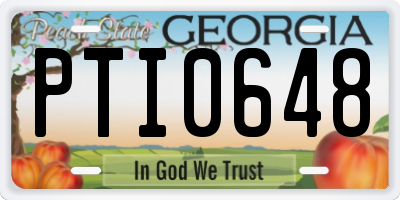 GA license plate PTI0648