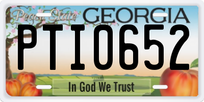 GA license plate PTI0652