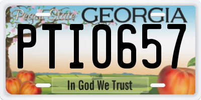 GA license plate PTI0657