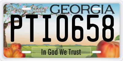 GA license plate PTI0658
