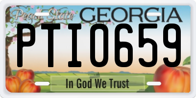 GA license plate PTI0659