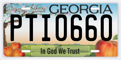 GA license plate PTI0660