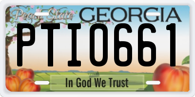 GA license plate PTI0661