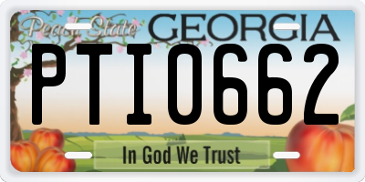 GA license plate PTI0662