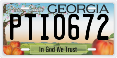 GA license plate PTI0672
