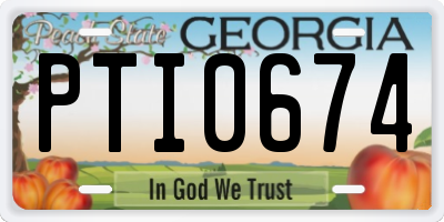 GA license plate PTI0674