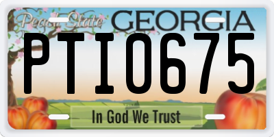 GA license plate PTI0675