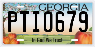 GA license plate PTI0679