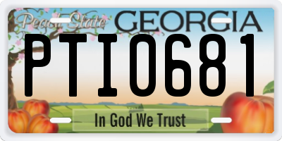 GA license plate PTI0681