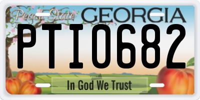 GA license plate PTI0682