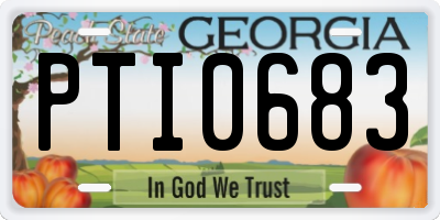 GA license plate PTI0683