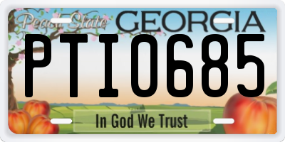 GA license plate PTI0685