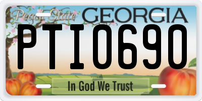 GA license plate PTI0690
