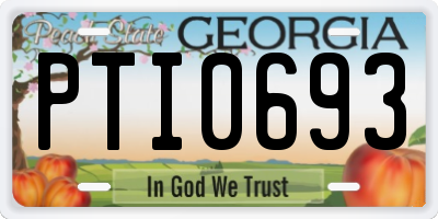 GA license plate PTI0693