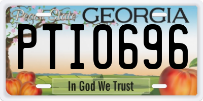 GA license plate PTI0696