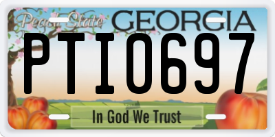 GA license plate PTI0697
