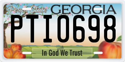 GA license plate PTI0698