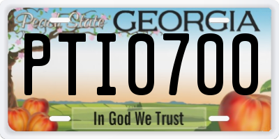 GA license plate PTI0700