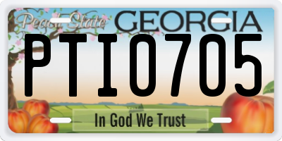 GA license plate PTI0705