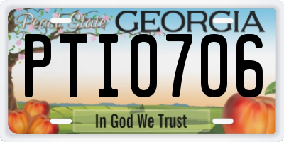 GA license plate PTI0706