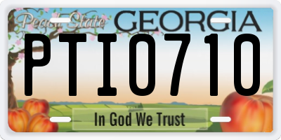 GA license plate PTI0710