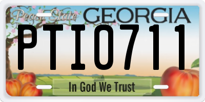 GA license plate PTI0711