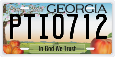 GA license plate PTI0712