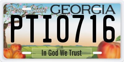 GA license plate PTI0716