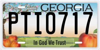 GA license plate PTI0717