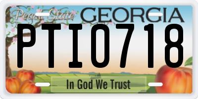 GA license plate PTI0718