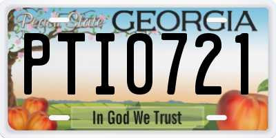 GA license plate PTI0721