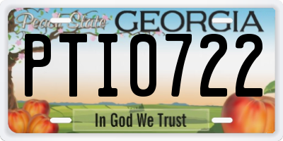 GA license plate PTI0722