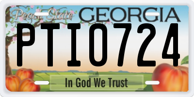 GA license plate PTI0724