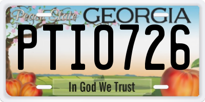 GA license plate PTI0726