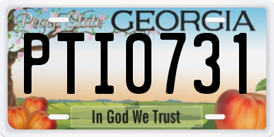 GA license plate PTI0731