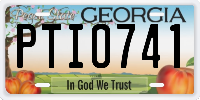 GA license plate PTI0741