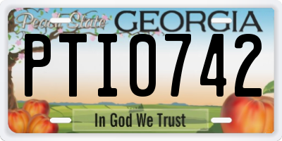GA license plate PTI0742