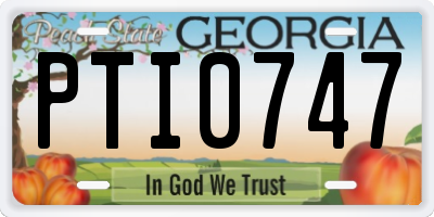 GA license plate PTI0747