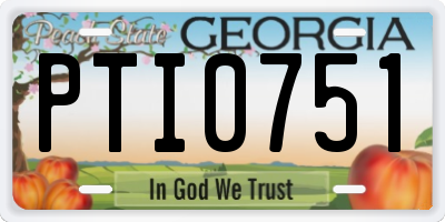 GA license plate PTI0751