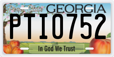 GA license plate PTI0752