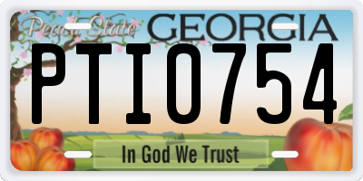 GA license plate PTI0754