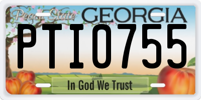 GA license plate PTI0755